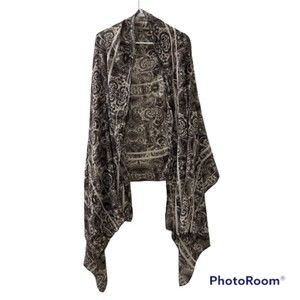 Madewell Womens Brown Paisley Print Rectangle Shawl Wrap